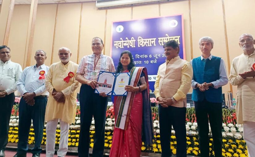 वंदना कुमारी को मिला नवोन्मेषी कृषक पुरस्कार