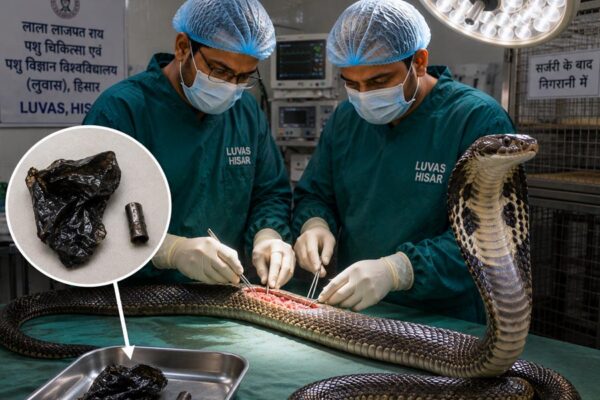 Cobra Snake: कोबरा सांप के पेट से निकली पॉलीथिन
