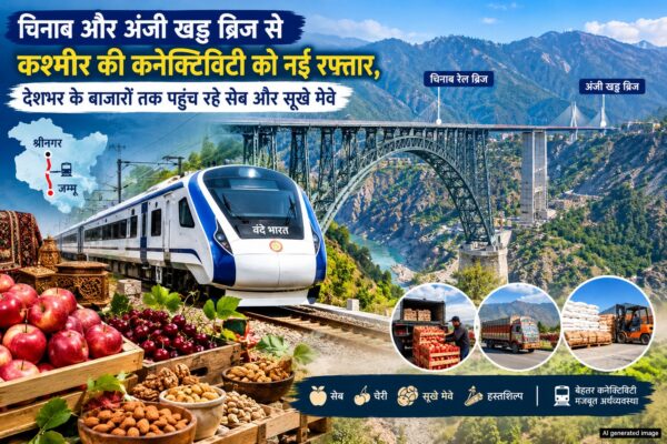 Kashmir Rail Connectivity: देशभर के बाजारों तक पहुंचेंगे सेब और सूखे मेवे